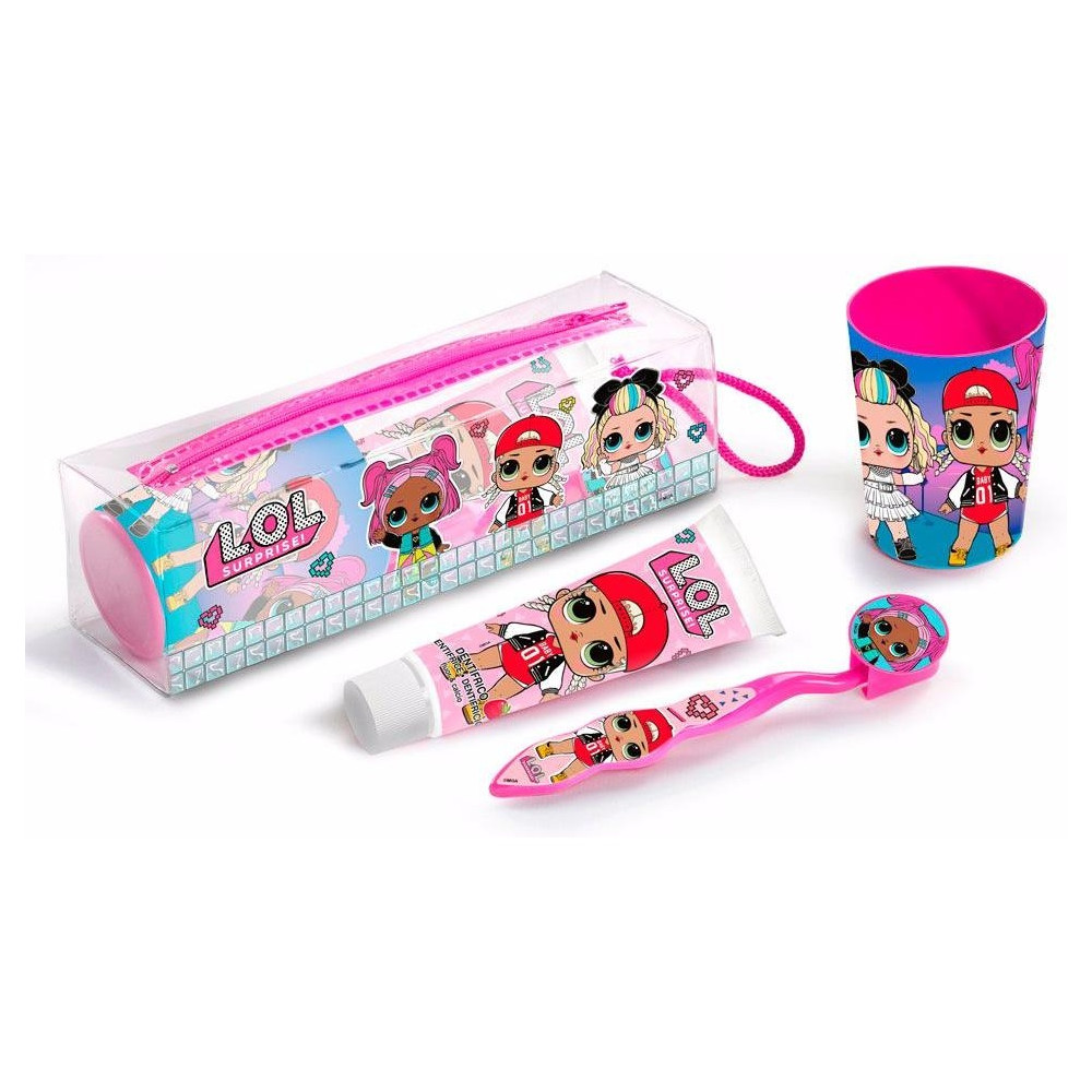 Vaza Neceser Lol Dentrifico + Cepillo + Vaso