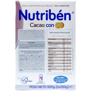 Nutriben Cacao Con Galletas Maria 500 Gr