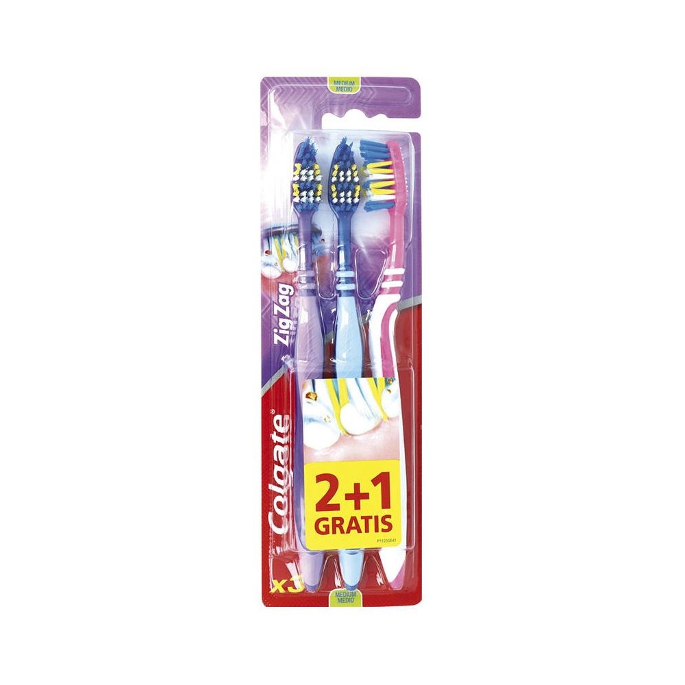Colgate Zig Zag Cepillo Dientes Medium 3Uds