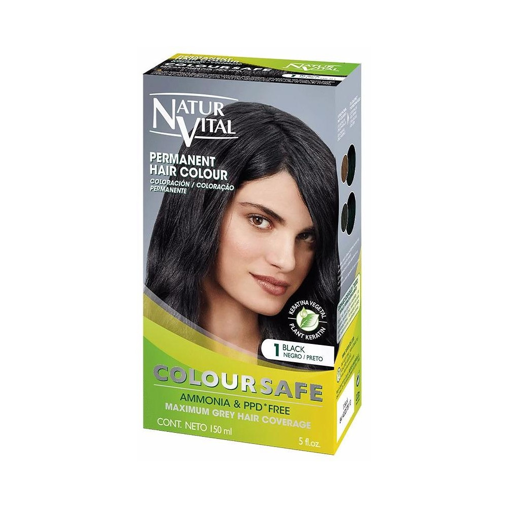 Naturvital Coloursafe Tinte Permanente 1 Negro 150Ml