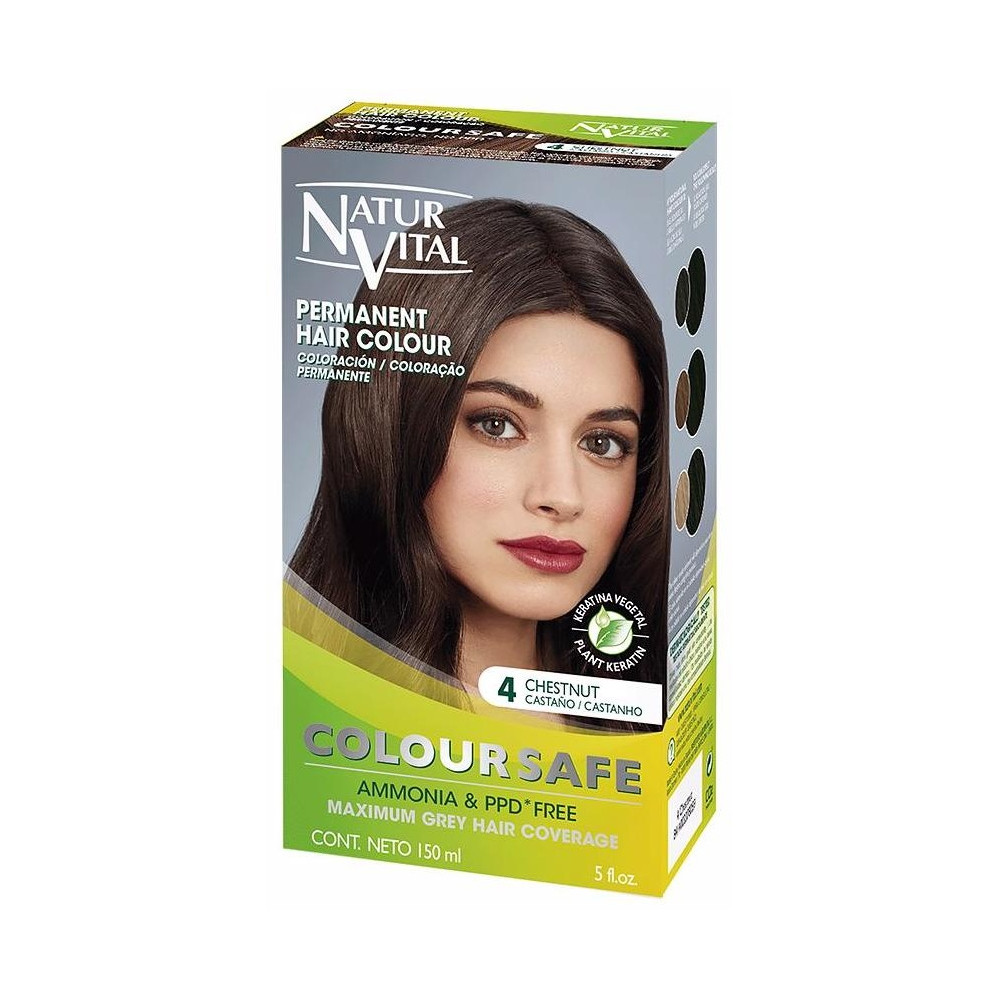 Naturvital Coloursafe Tinte Permanente 4 Castaño 150Ml