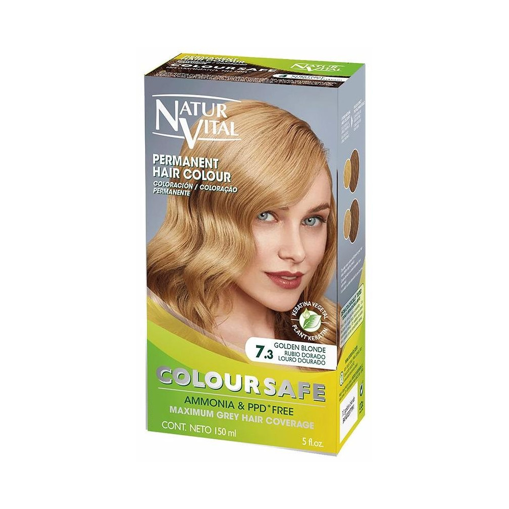 Naturvital Coloursafe Tinte Permanente 7.3 Rubio Dorado 150Ml