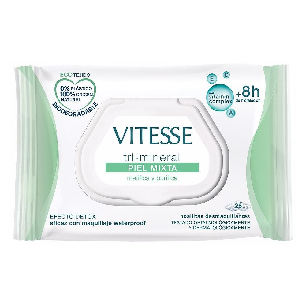 Vitesse Tri-Mineral Toallitas Desmaquillantes Piel Mixta 25Uds
