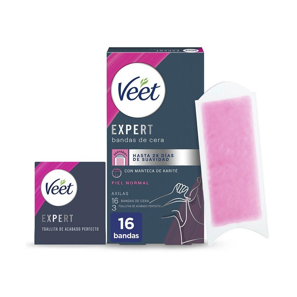 Veet Expert Bandas De Cera Depilatoria Axilas Piel Normal 16Uds
