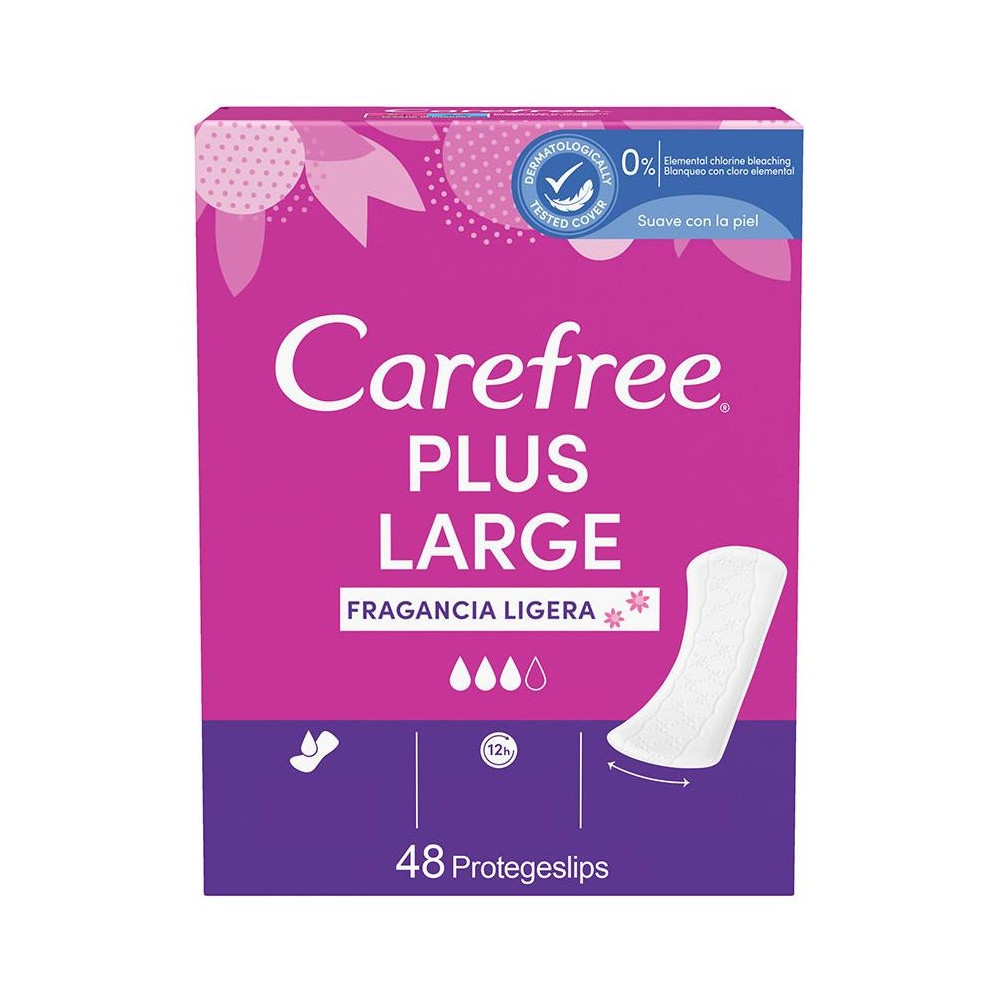 Carefree Plus Large Protector Fragancia Ligera 48 U