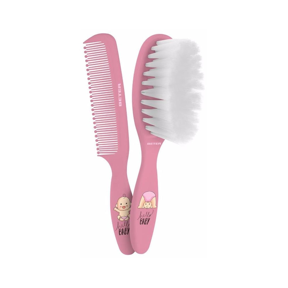 Cepillo Y Peine Bebe Rosa Lote 2 Pz