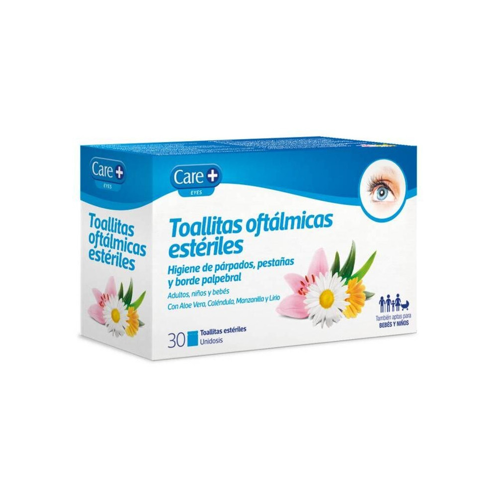 Care+ Toallitas Oftálmicas Estériles, 30 Uds