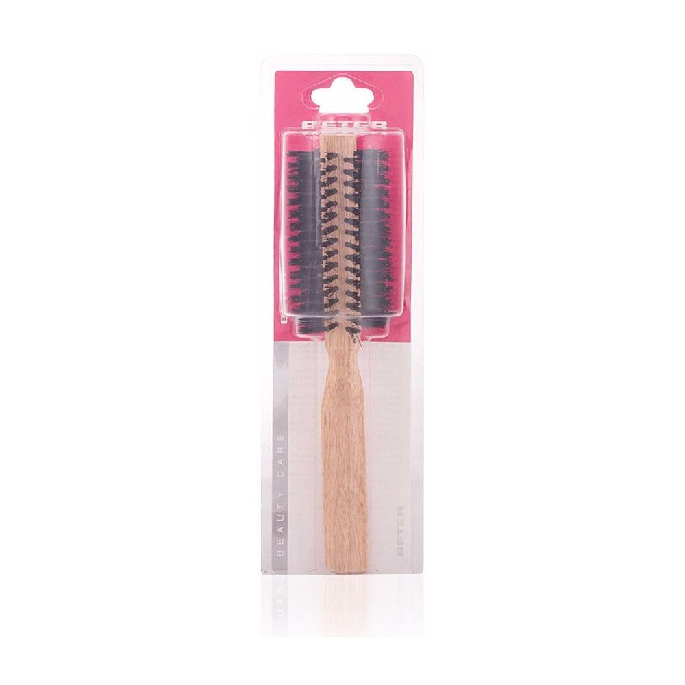 Cepillo Redondo Púas Mixtas Mango Madera Oak 45 Mm