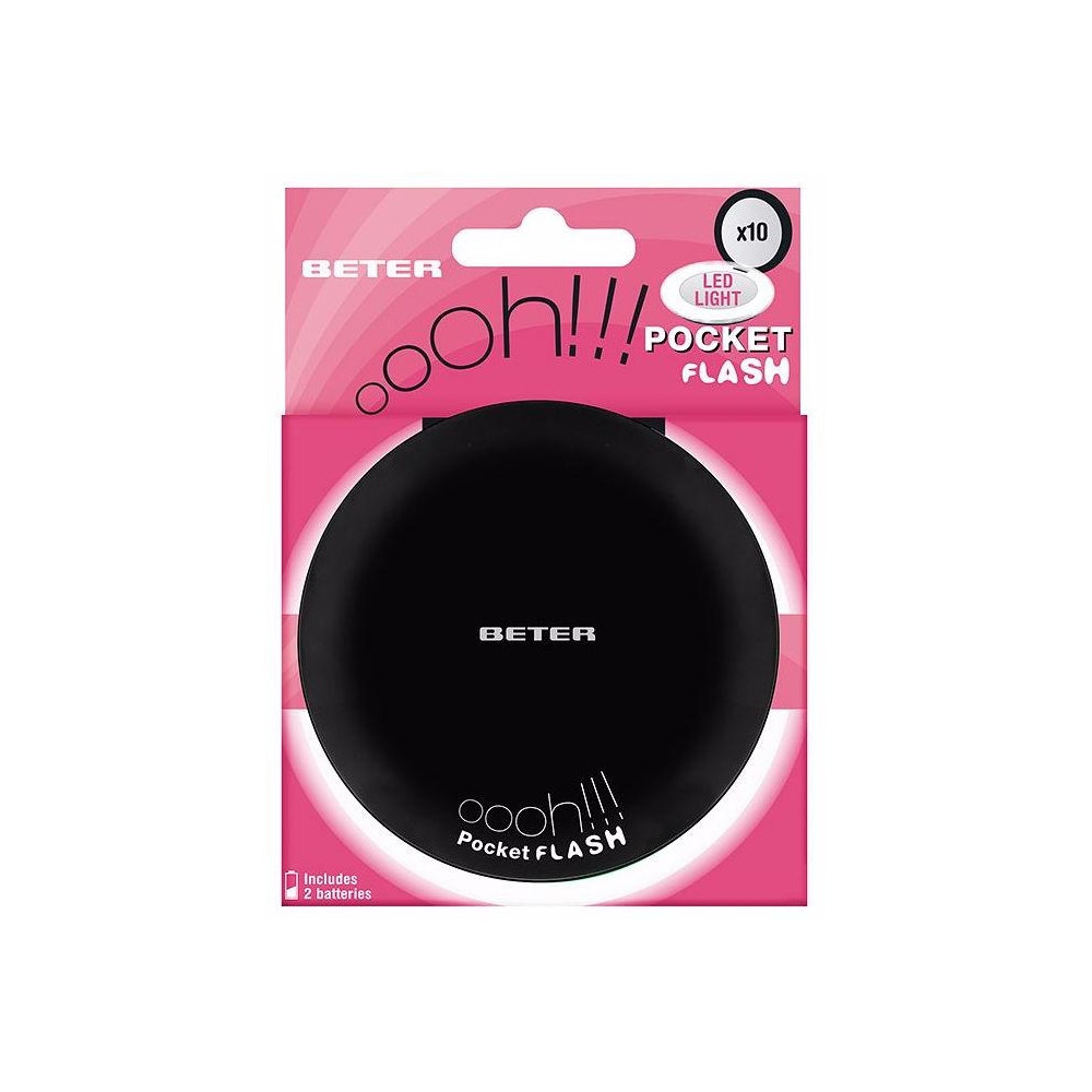 Espejo Ohh! Pocket Flash Con Luz Y Aumento X10 Negro 5 Ml
