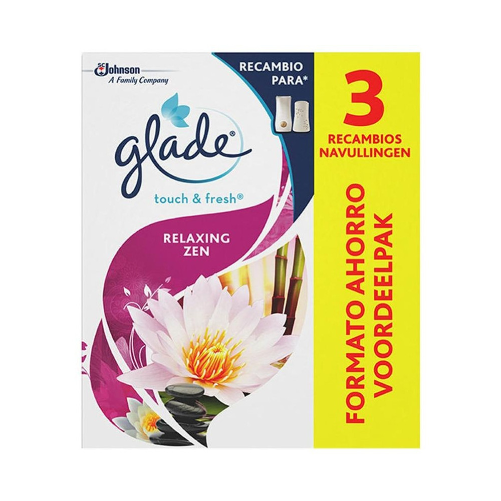 Glade Toque Ambientador Recambio Relax Zen 3Uds