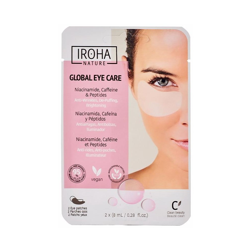 Iroha Nature Parches Ojos Niacinamida Cafeína Y Péptidos 2X8Ml