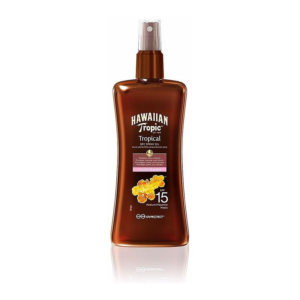 Hawaiian Tropic Protective Dry Spray Oil Spf15 Medium 200Ml Vapo
