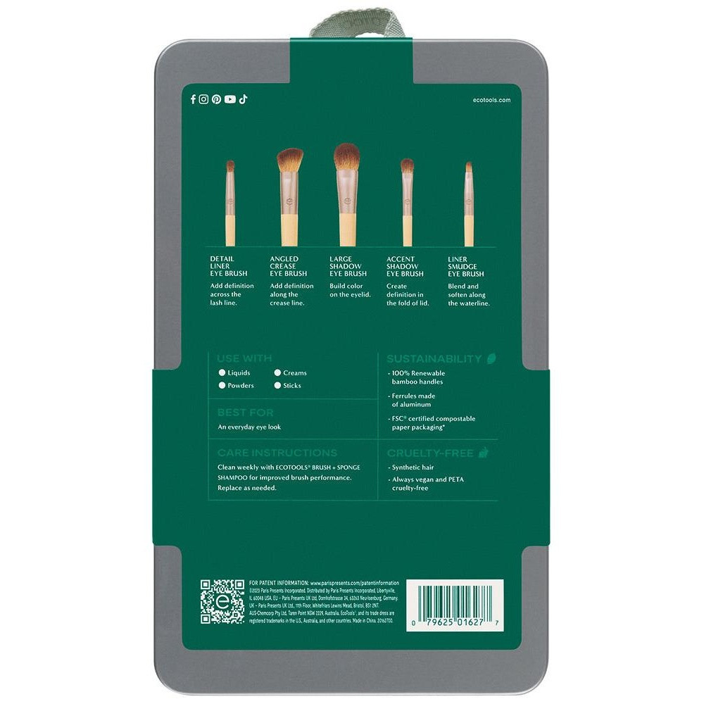 Ecotools Set Brochas Ojos Daily Defined Eye 5Uds