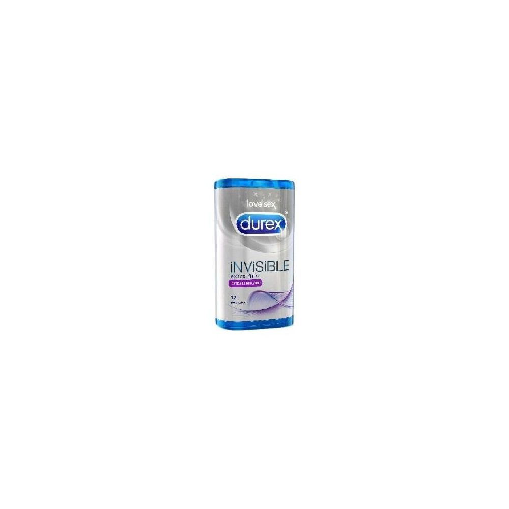 Durex Invisible Extra Lubricado Preservativos 12Uds