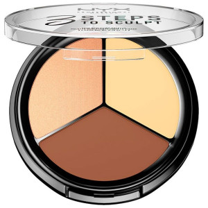 Nyx 3 Steps To Sculpt Face Sculpting Palette Light 3X5G