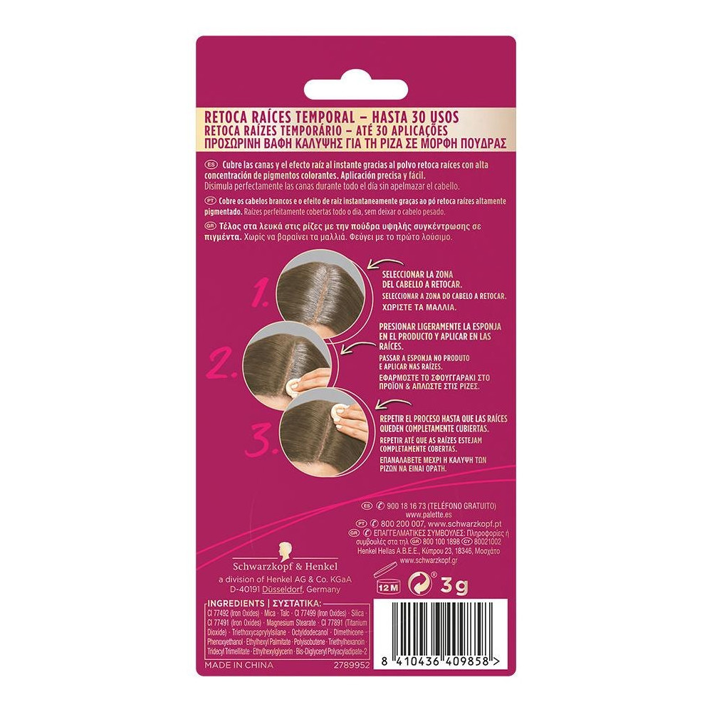 Schwarzkopf Palette Root Retouch Retoca Raíces Compacto Rubio Oscuro 3G