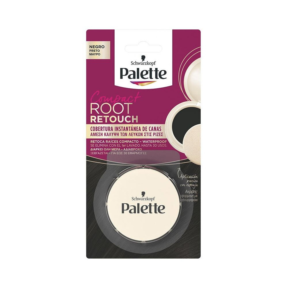 Schwarzkopf Palette Root Retouch Retoca Raíces Compacto Negro 3G