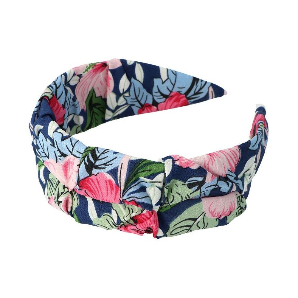 Inca Diadema Tela Floral Con Fondo Azul 1Ud