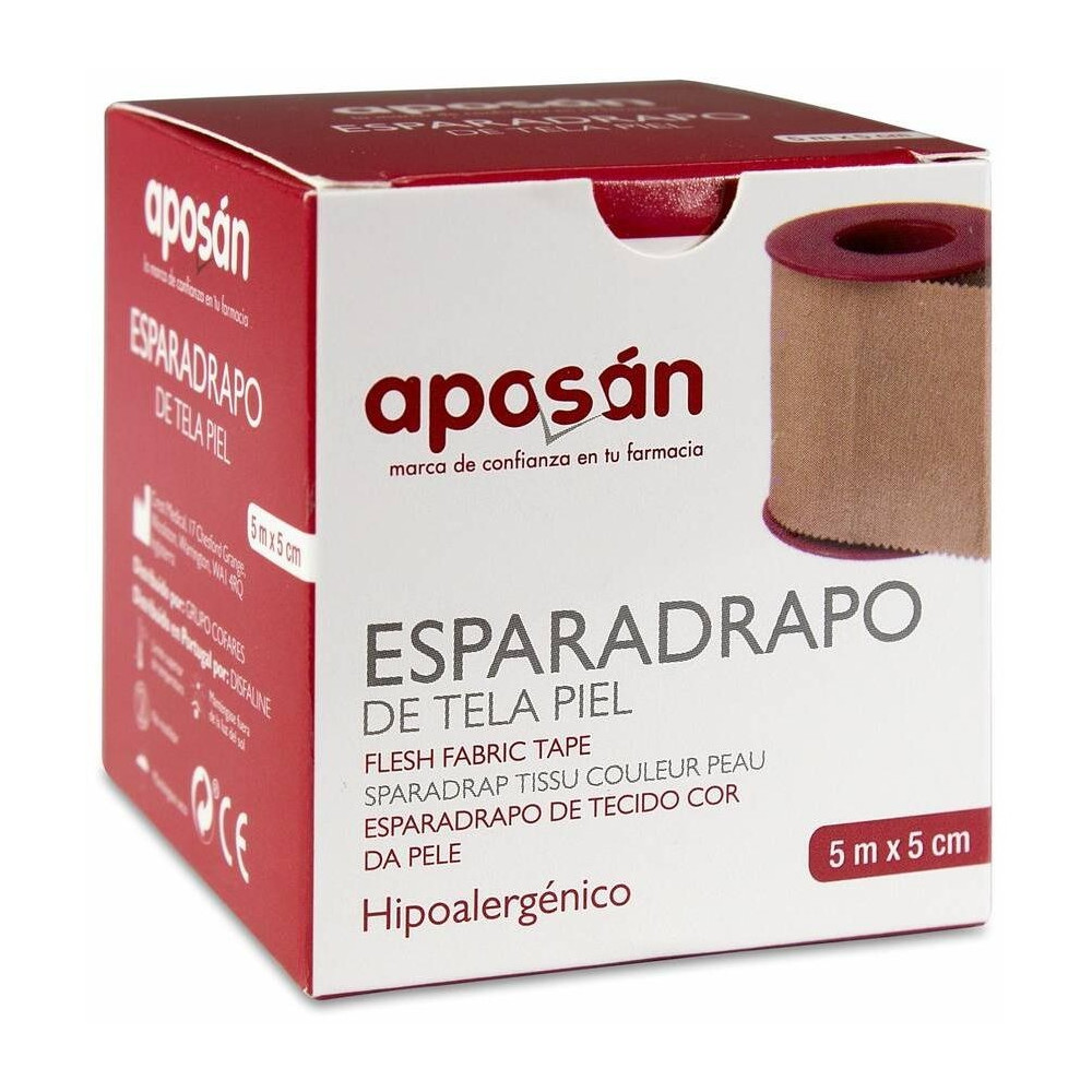 Aposán Esparadrapo De Tela Piel 5 M X 5 Cm, 1 Ud