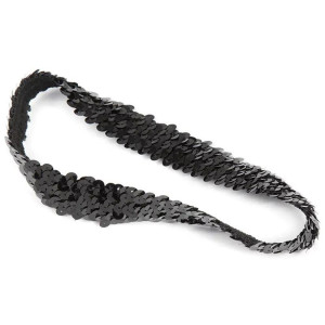 Cinta Elástica Negra Con Lentejuelas 1 U