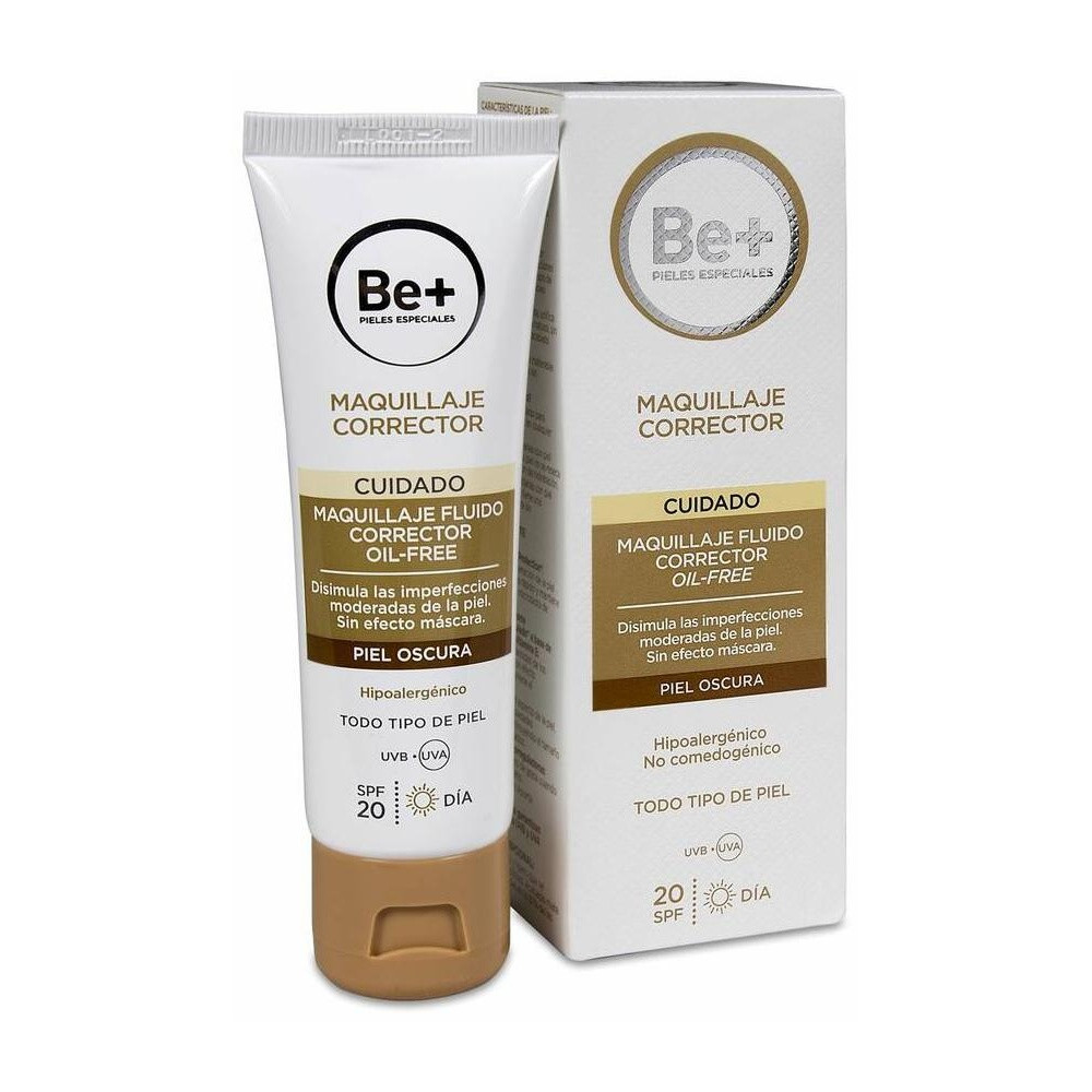 Be+ Maquillaje Fluido Corrector Oil-Free Spf 20 Piel Oscura, 40 Ml