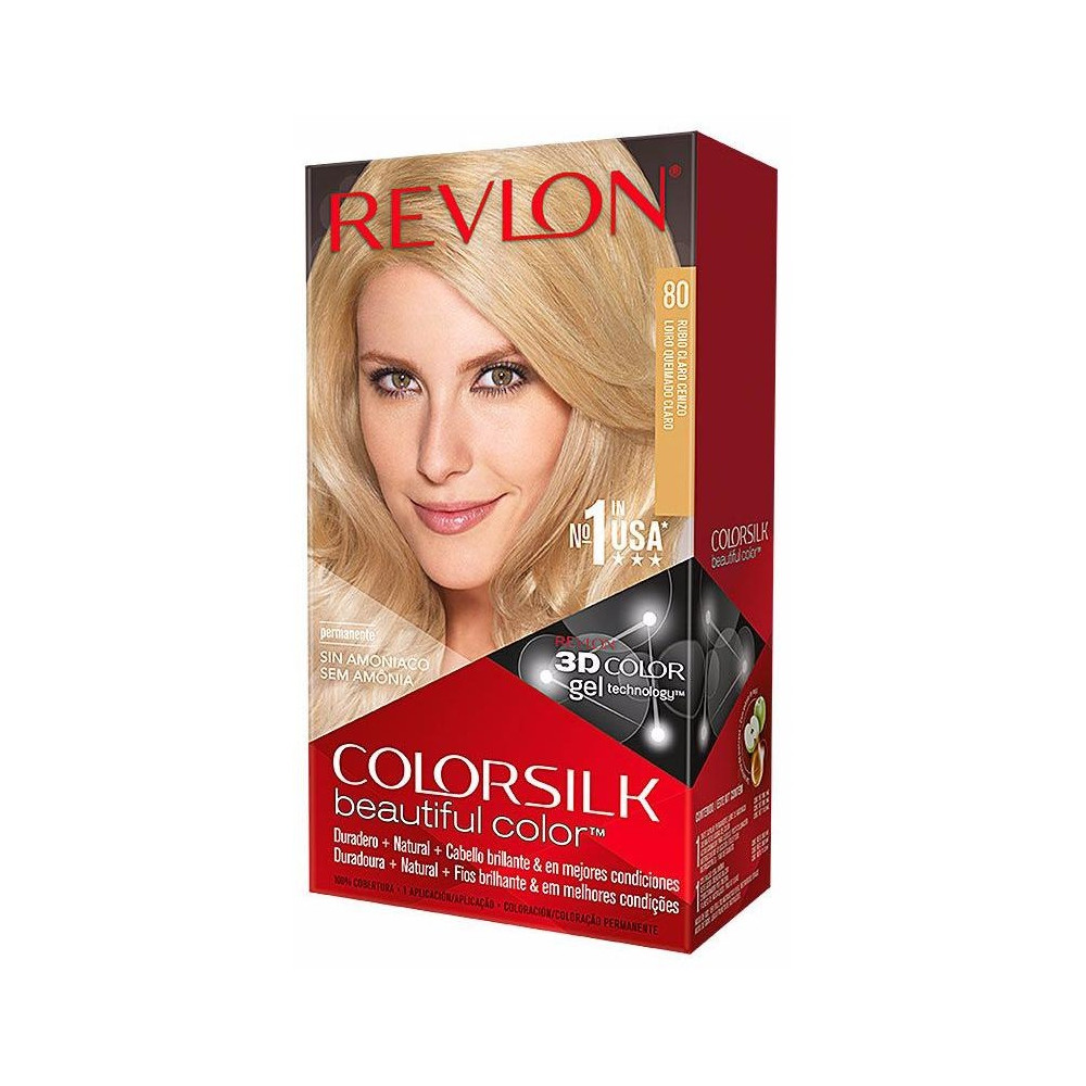Revlon Kit Tinte Colorsilk 80 Rubio Medio Cenizo
