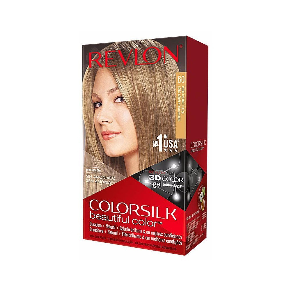 Revlon Kit Tinte Colorsilk 60 Rubio Oscuro Cenizo