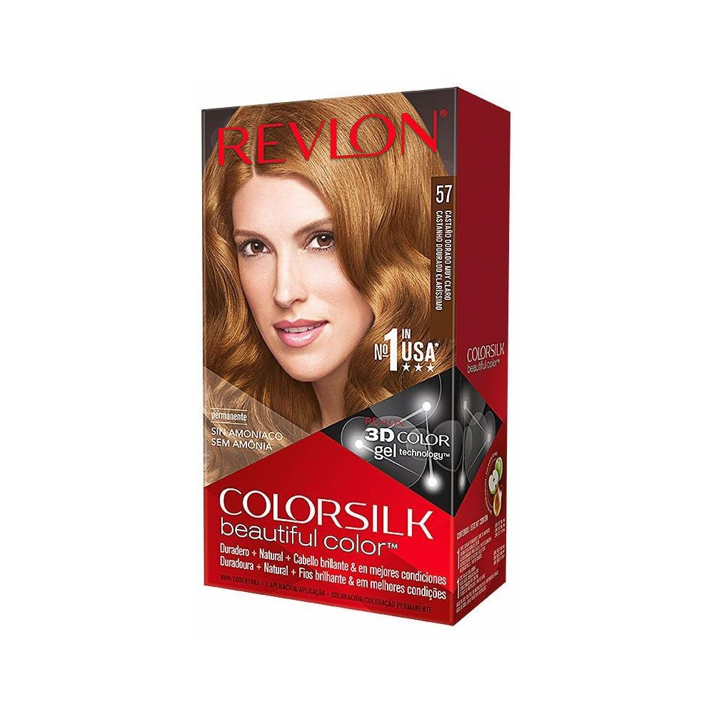 Revlon Kit Tinte Colorsilk 57 Castaño Dorado Muy Claro