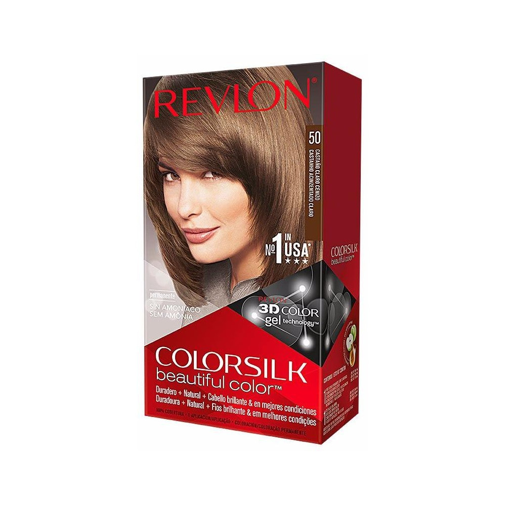 Revlon Kit Tinte Colorsilk 50 Castaño Claro Cenizo