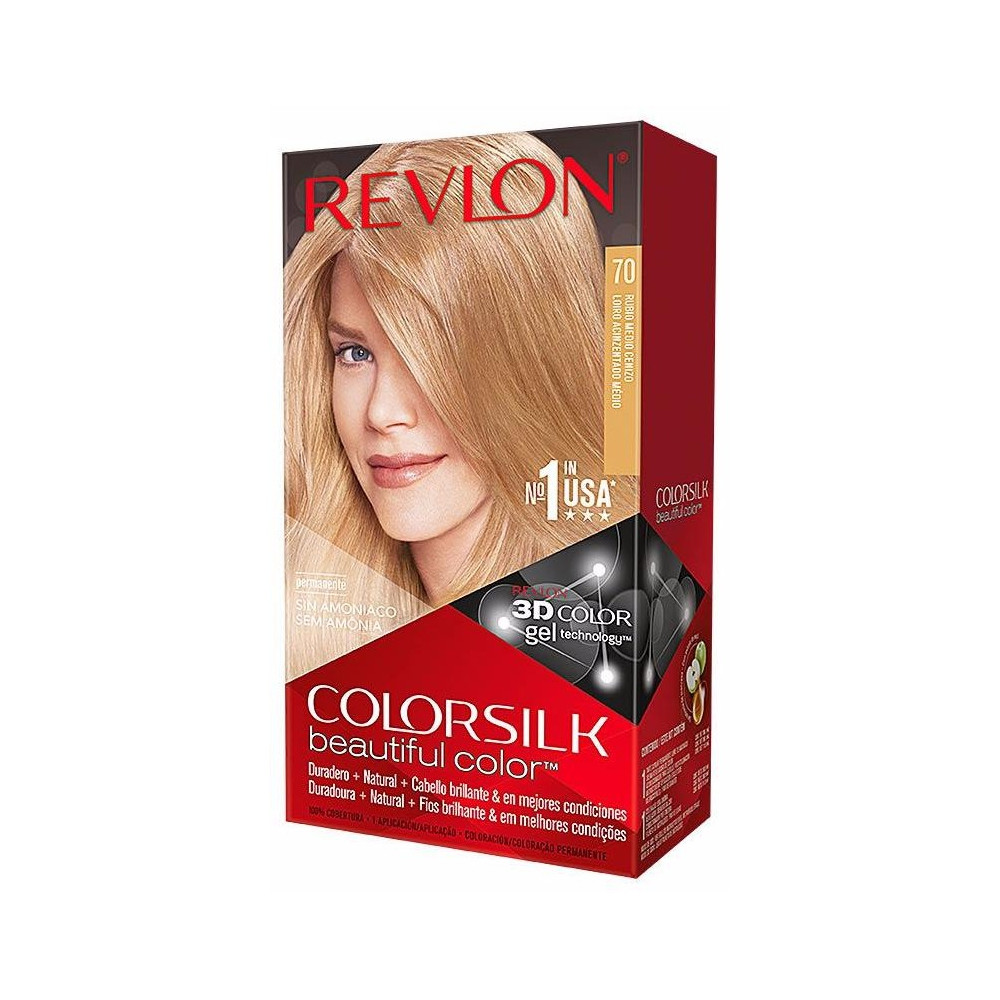 Revlon Kit Tinte Colorsilk 70 Rubio Medio Ceniza
