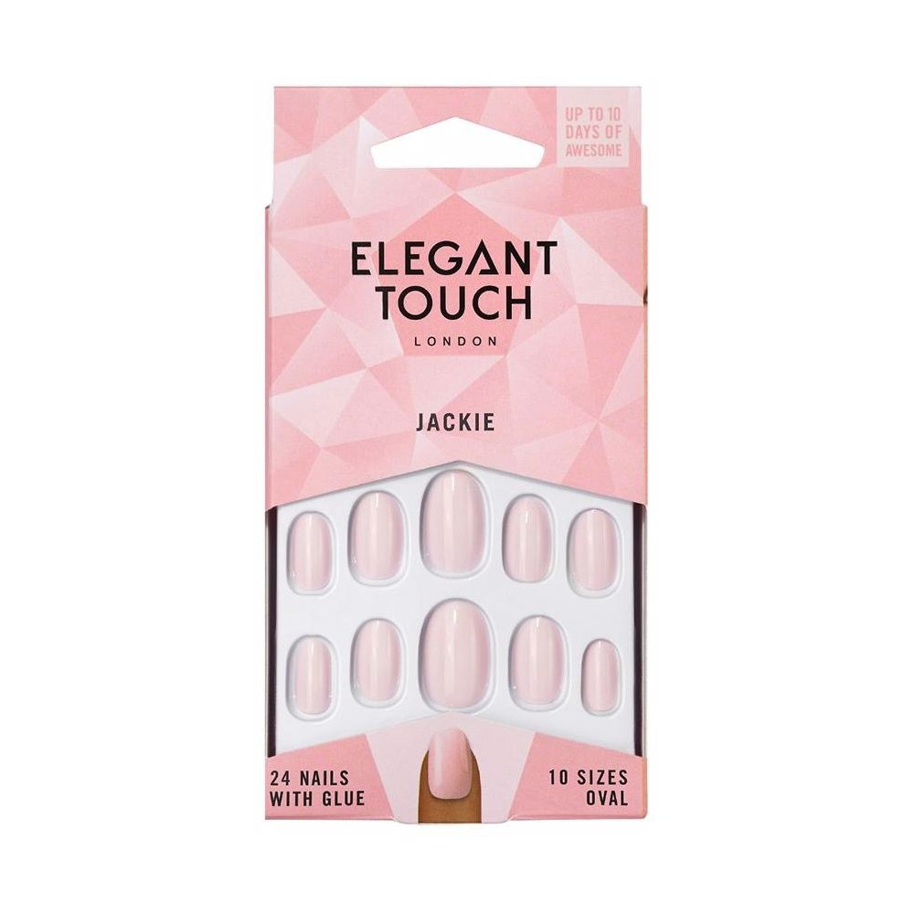 Elegant Touch Polished Colour Nails With Glue Oval Jackie 24Uds
