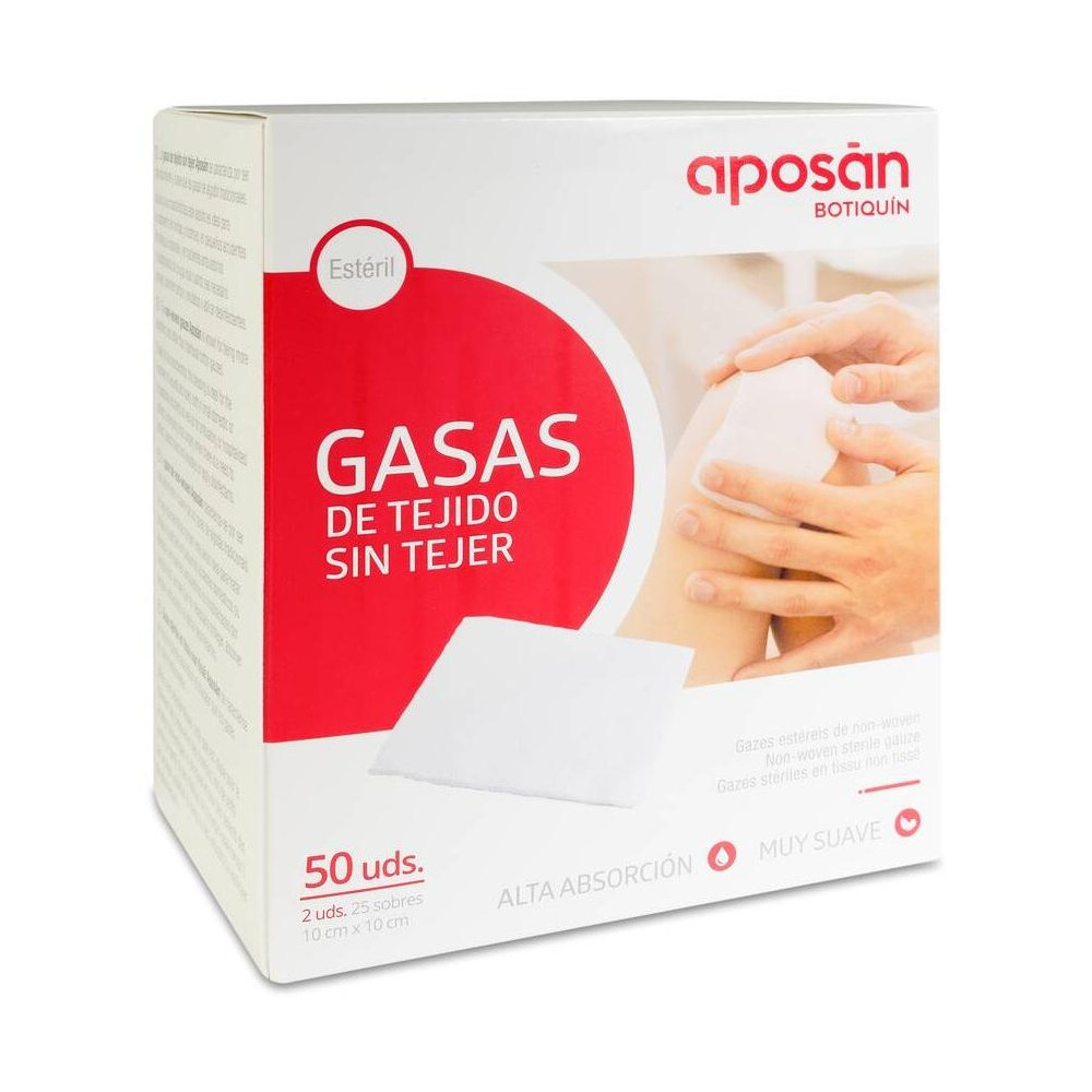 Aposán Gasas De Tejido Sin Tejer Estériles Alta Absorción 50Uds